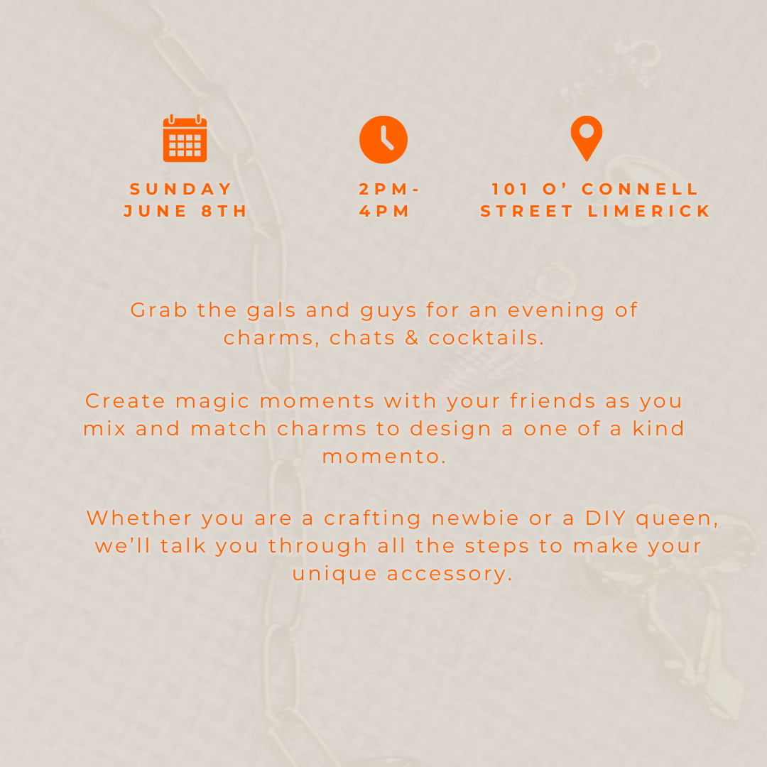 EVENT | Charms, Chats & Cocktails Jewellery Workshop (June 8th: 2PM -4PM)