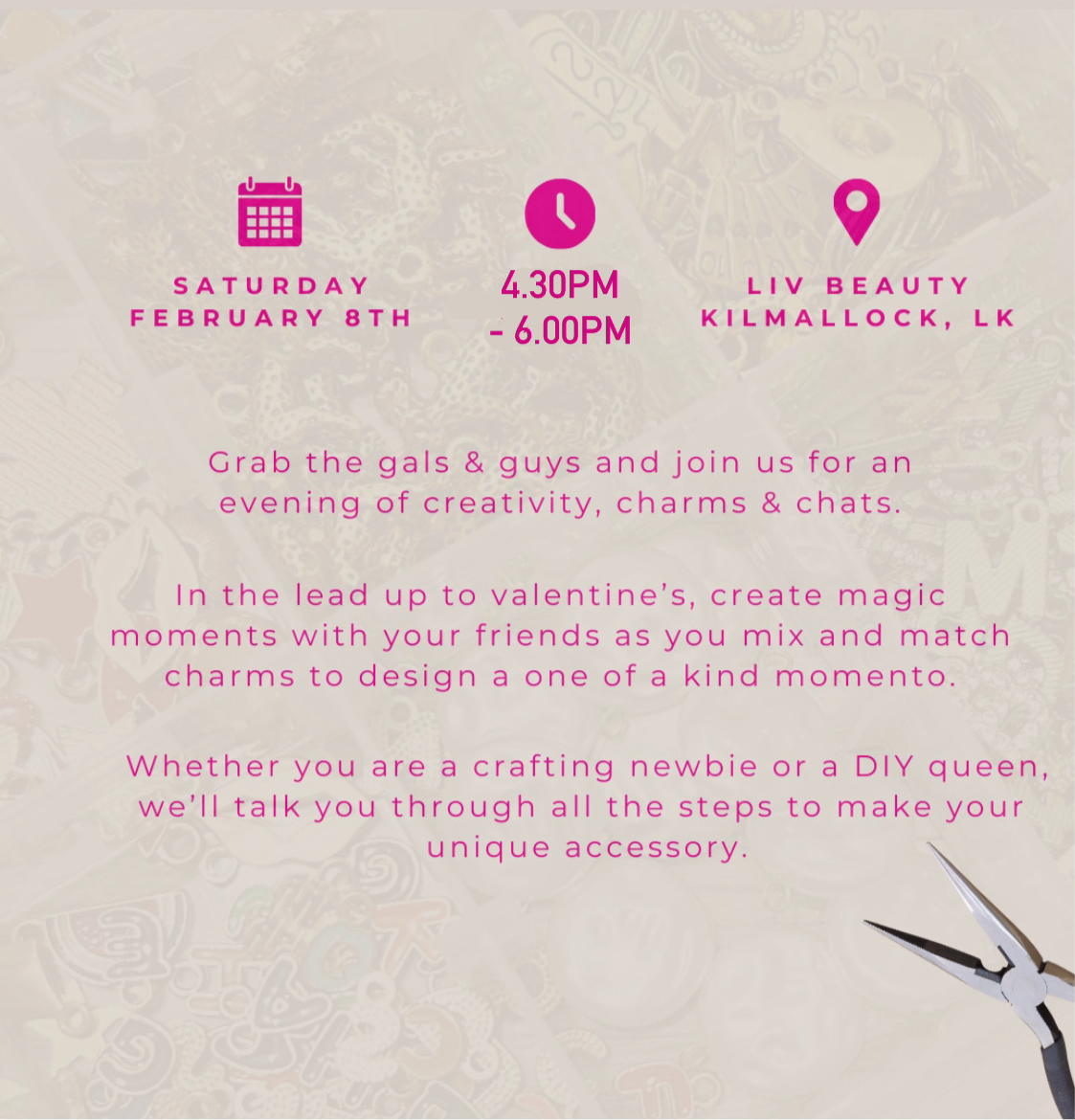 EVENT | Charms & Chats Jewellery Workshop (FEB 8th: 4.30PM-6PM)