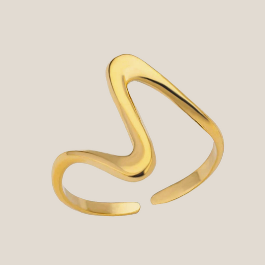 Ais Gold Plated Wave Ring