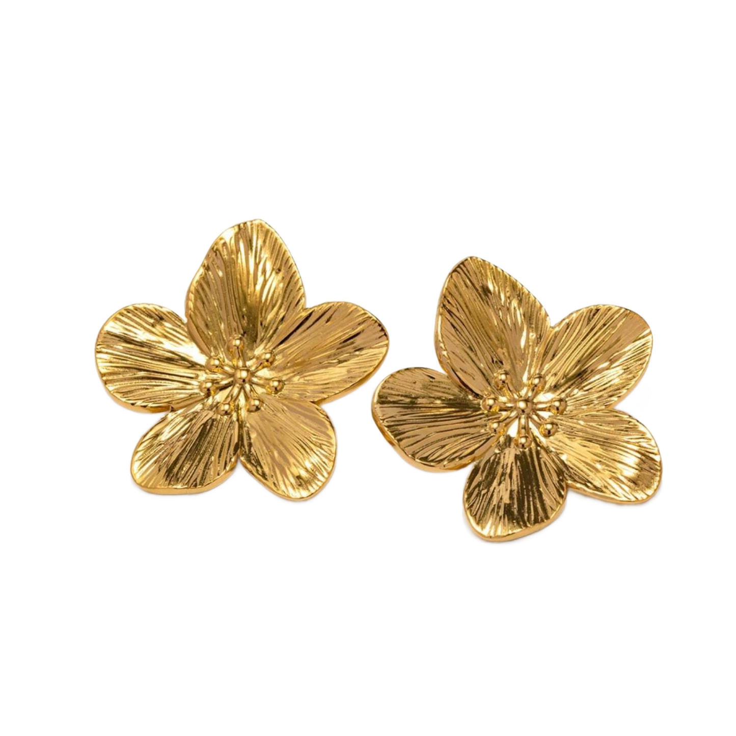 Flora Solid Stud Flower Earrings