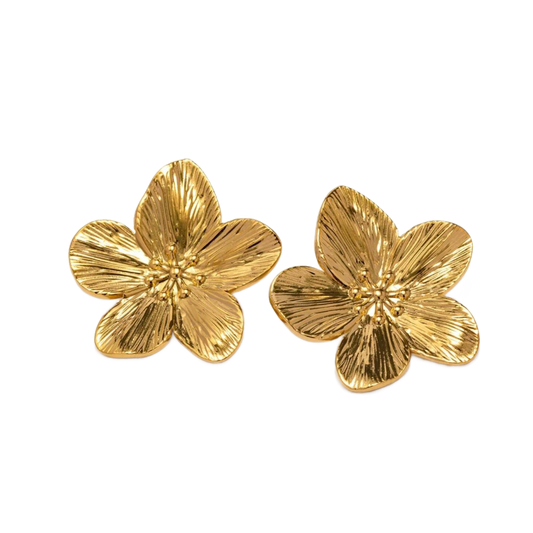 Flora Solid Stud Flower Earrings