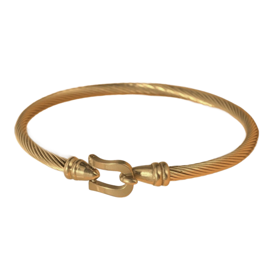 Harriet Cable Bangle With Hook Clasp