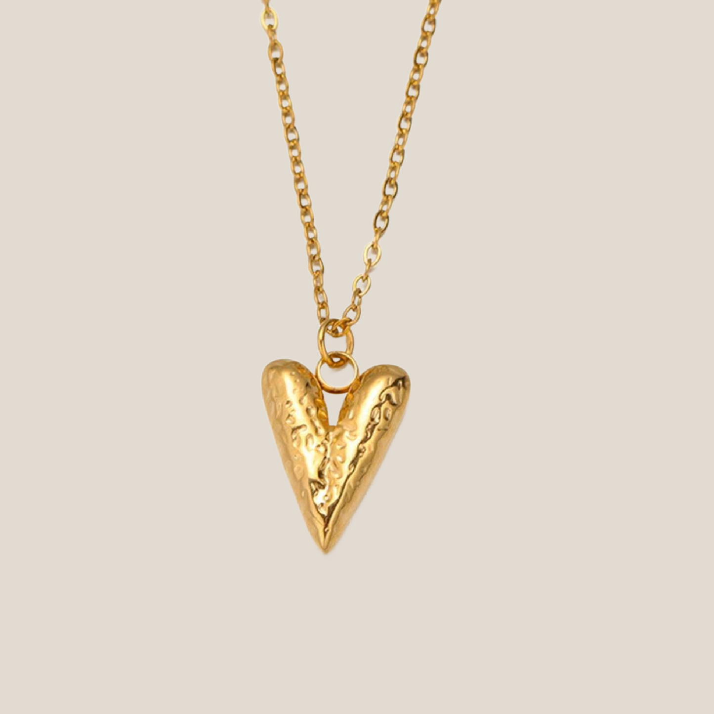 Sarah Hammered Heart Pendant Necklace