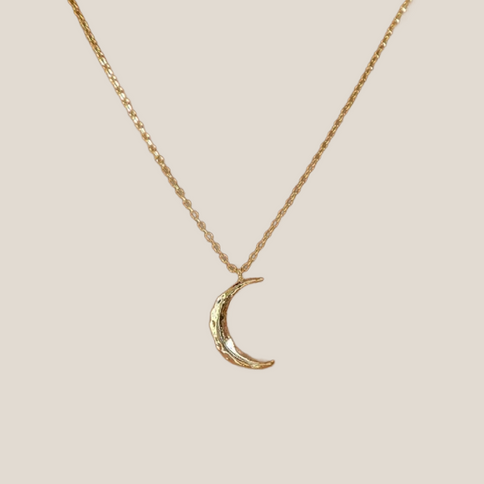 Thea Gold Moon & Back Pendant Necklace