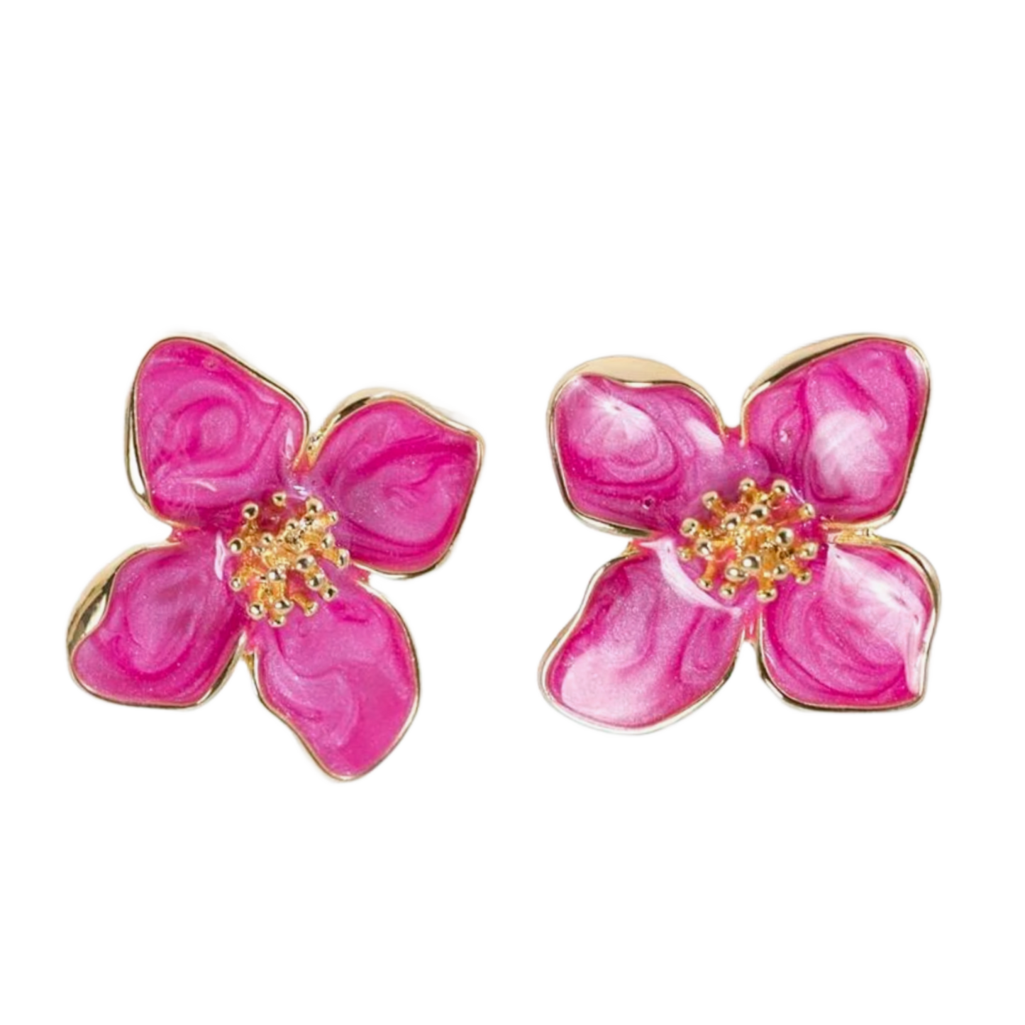 Petra Pink Flower Earrings